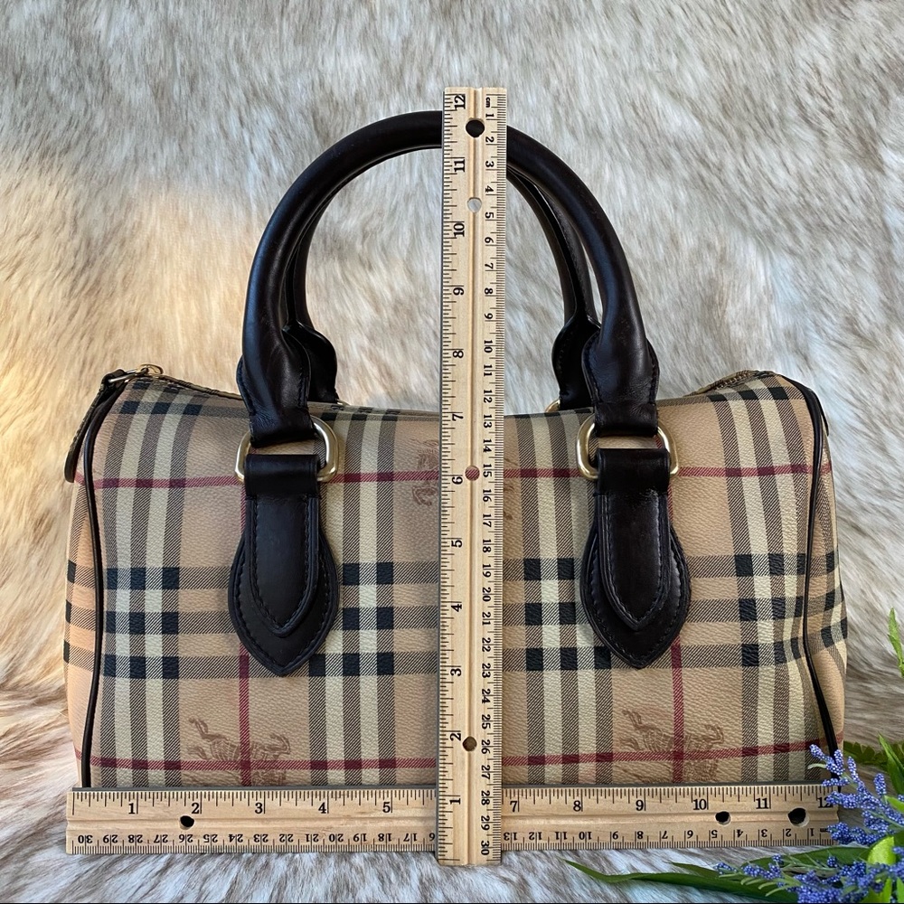 Burberry Bowling Bag Haycheck Chester Boston Satchel - Picture 16 of 17